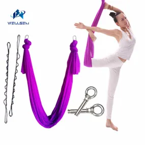 6meter full set flying Yoga Hammock Swing Trapeze AntiGravity Inversion Aerial Traction Device  daisy chain carabiner ring mount