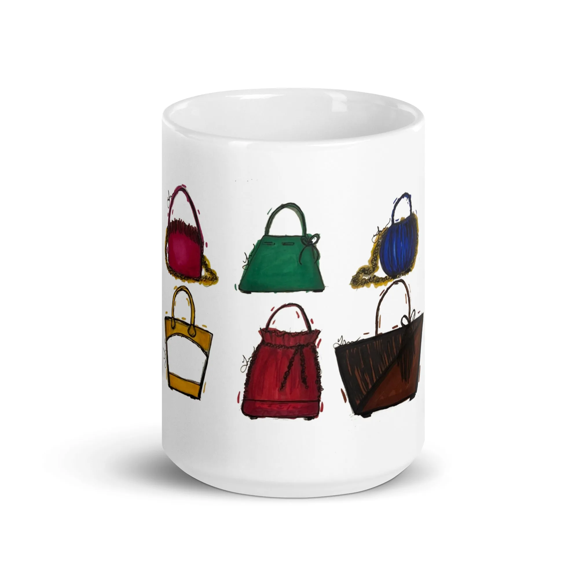 Bags, Bags, Bags, White glossy mug