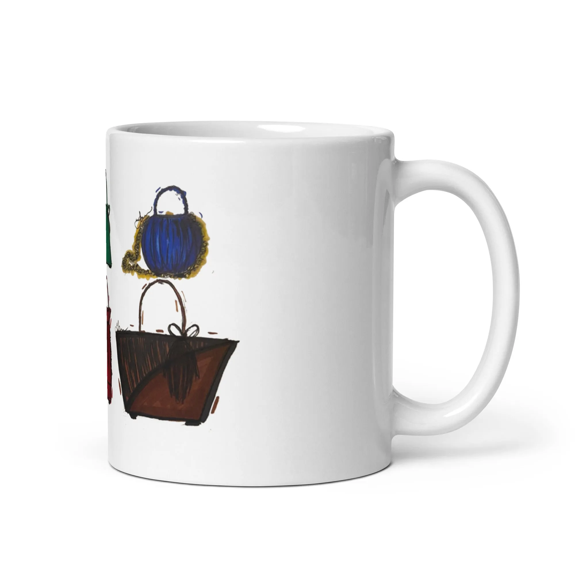 Bags, Bags, Bags, White glossy mug