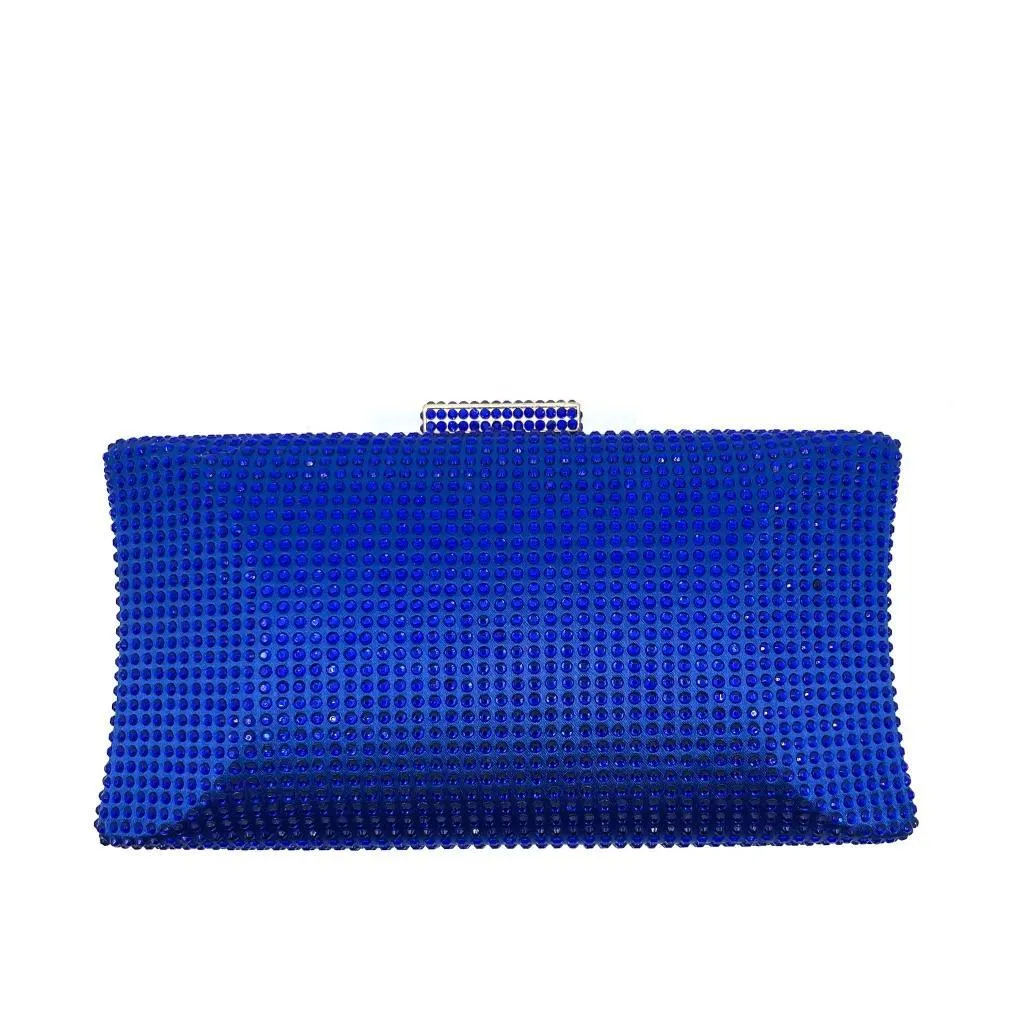 Blue Crystal Detailed Clutch Purse