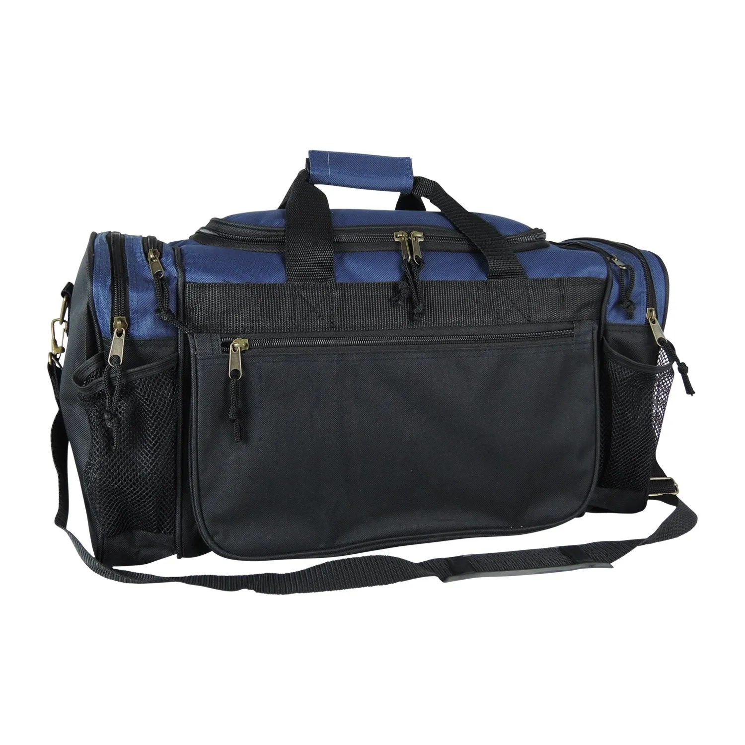 Dalix 20 Inch Sports Duffle Bag with Mesh and Valuables Pockets, Navy Blue