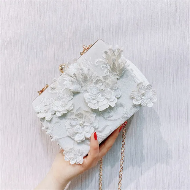 Day Clutch Bags 3D Floral Elegant
