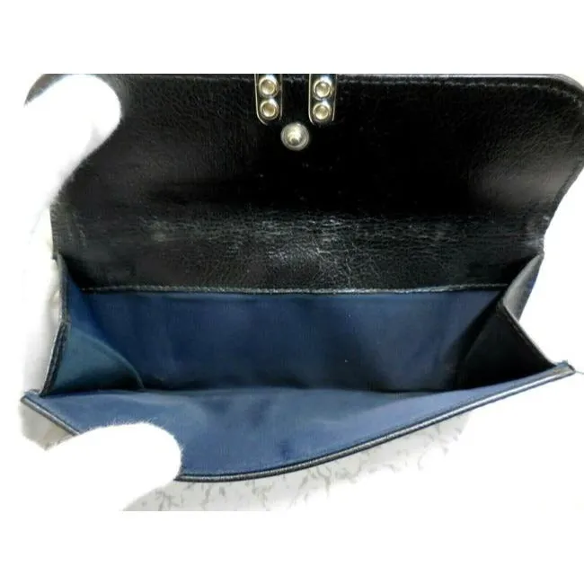 Dior black & grey trotter print XL wallet w orange