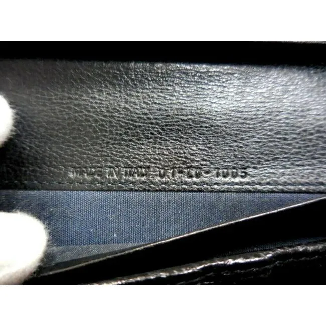 Dior black & grey trotter print XL wallet w orange