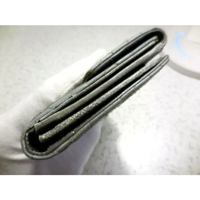 Dior Quilted Silver Leather With Muted Chrome Accents Xl Lady Cannage Miss Continental Checkbook Wallet