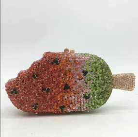 Full Rhinestones Multicoloured clutch