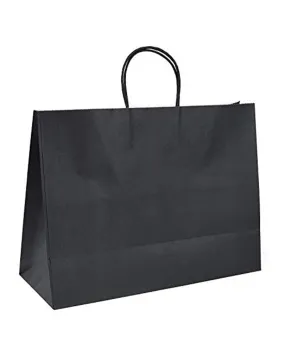 Kraft Paper Gift Bags with Handle 16" x 6" x 12" - Black Bulk Pack