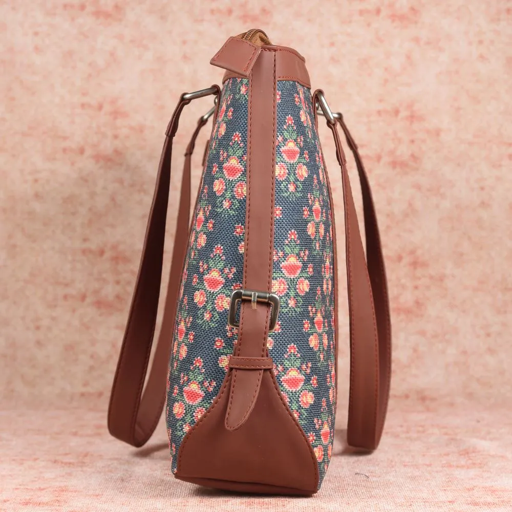 Mughal Garden Print- Office Bag & Chain Wallet Combo