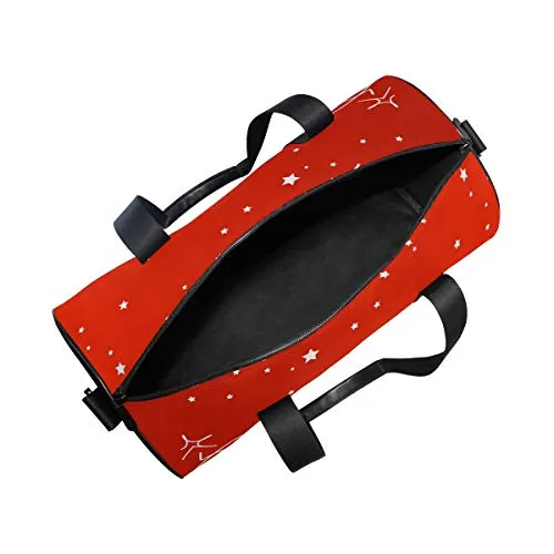 OuLian Duffel Bag Red Christmas Background Women Garment Gym Tote Bag Best Sports Bag for Boys