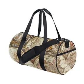 OuLian Duffel Bag Vintage Map Wallpapers - Cave Women Garment Gym Tote Bag Best Sports Bag for Boys