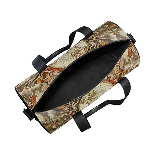 OuLian Duffel Bag Vintage Map Wallpapers - Cave Women Garment Gym Tote Bag Best Sports Bag for Boys