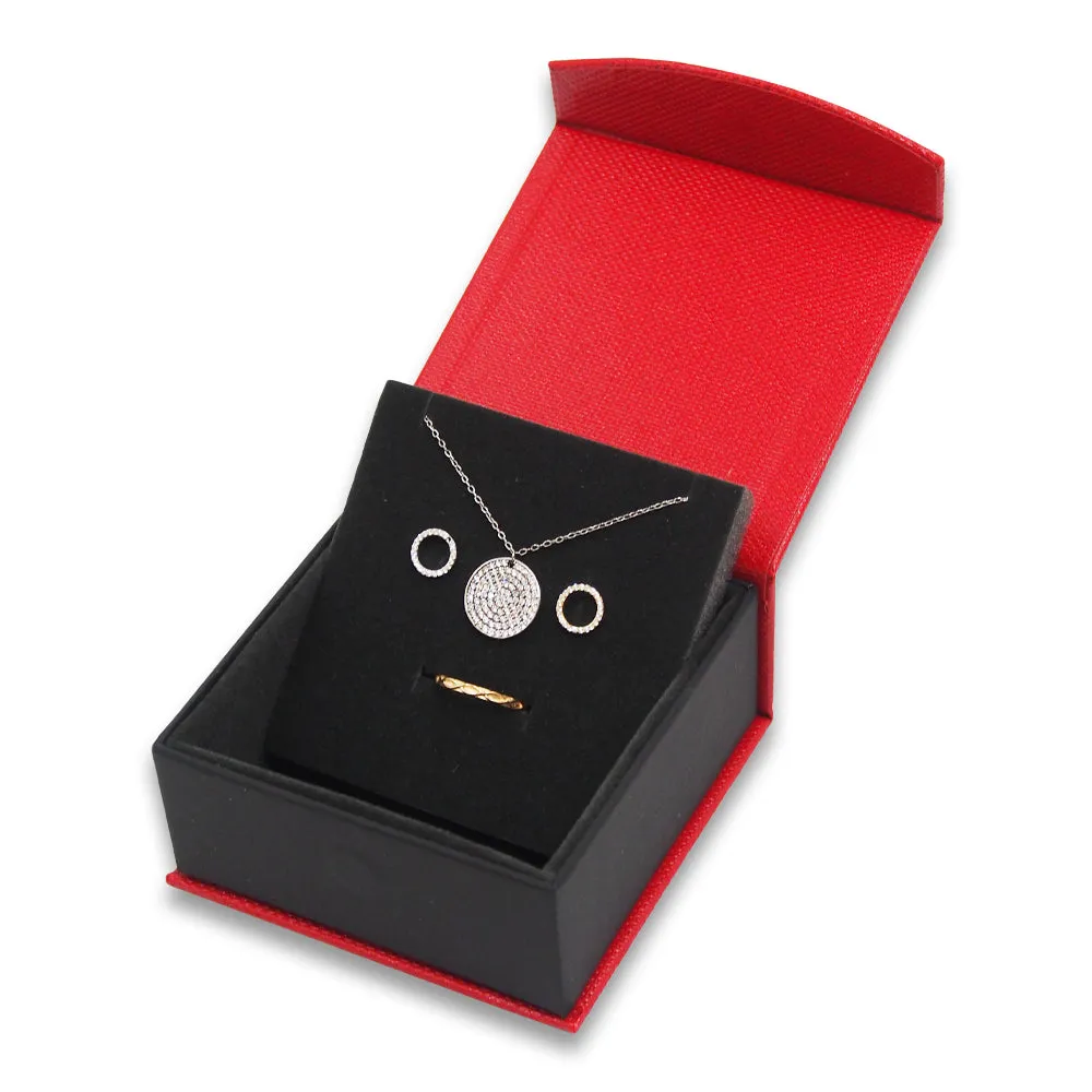 Pebble Red Metallic Magnetic Flap Box