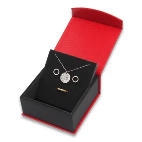 Pebble Red Metallic Magnetic Flap Box