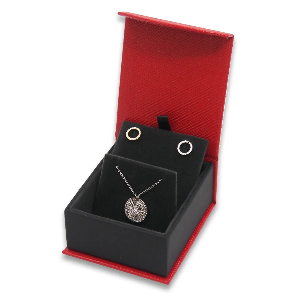 Pebble Red Metallic Magnetic Flap Box