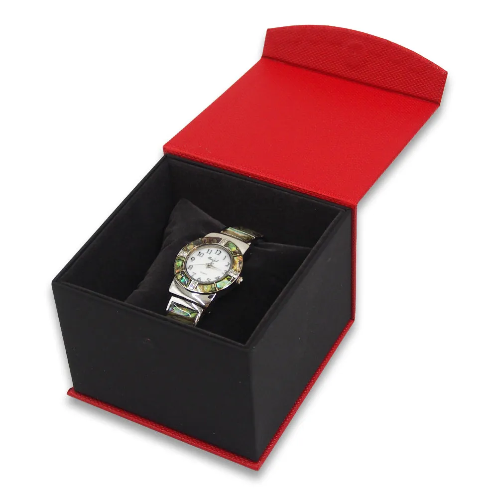 Pebble Red Metallic Magnetic Flap Box