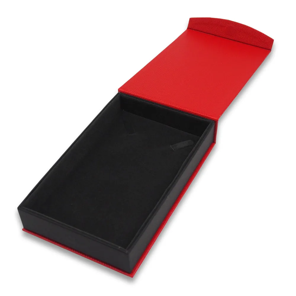 Pebble Red Metallic Magnetic Flap Box