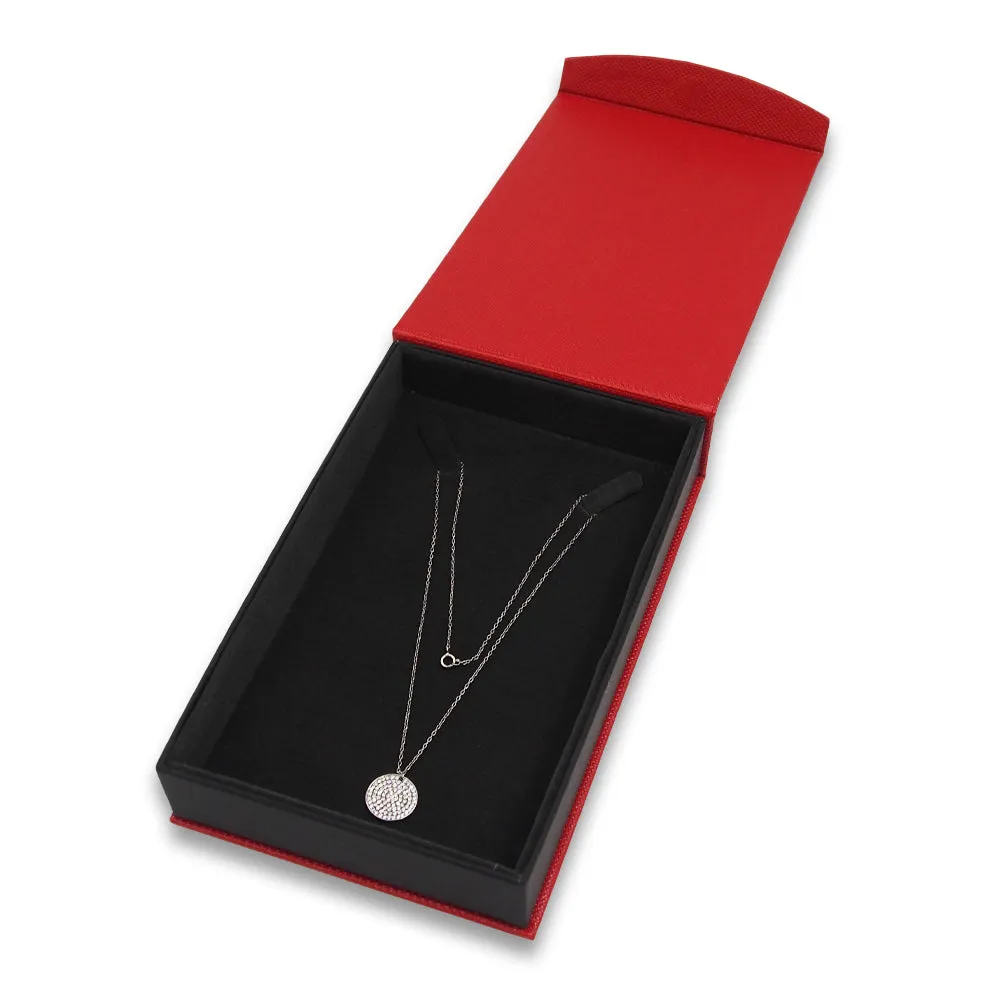 Pebble Red Metallic Magnetic Flap Box