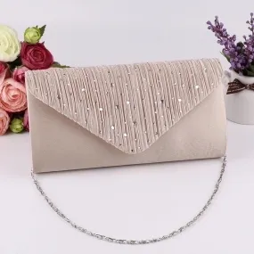 Purple Black Gold Polyester Satin Solid Color Square Evening Bags