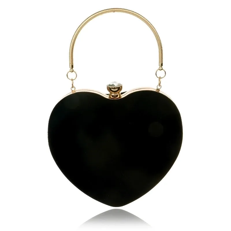 Red Solid Color Heart-shaped Evening Bags