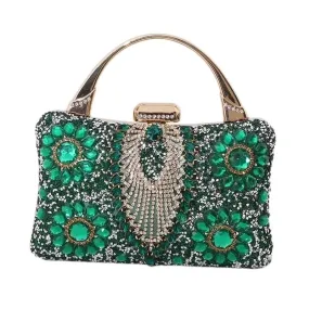 Silver Black Red Pu Leather Flower Pillow Shape Evening Bags