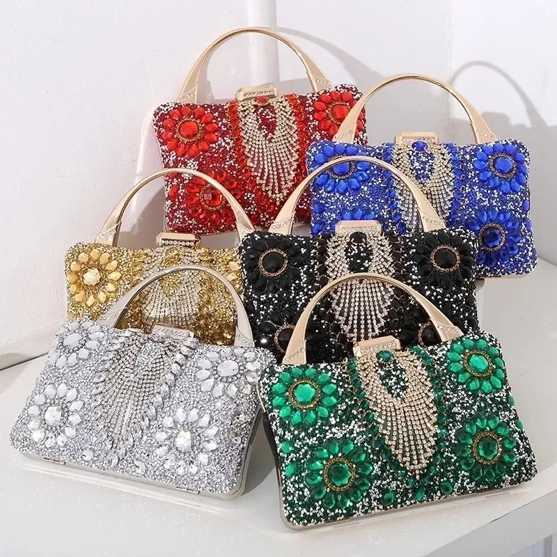 Silver Black Red Pu Leather Flower Pillow Shape Evening Bags