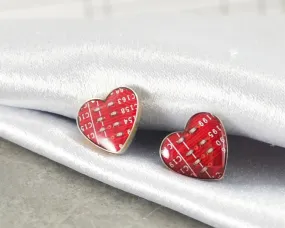 Small Circuit Board Heart Post Earrings
