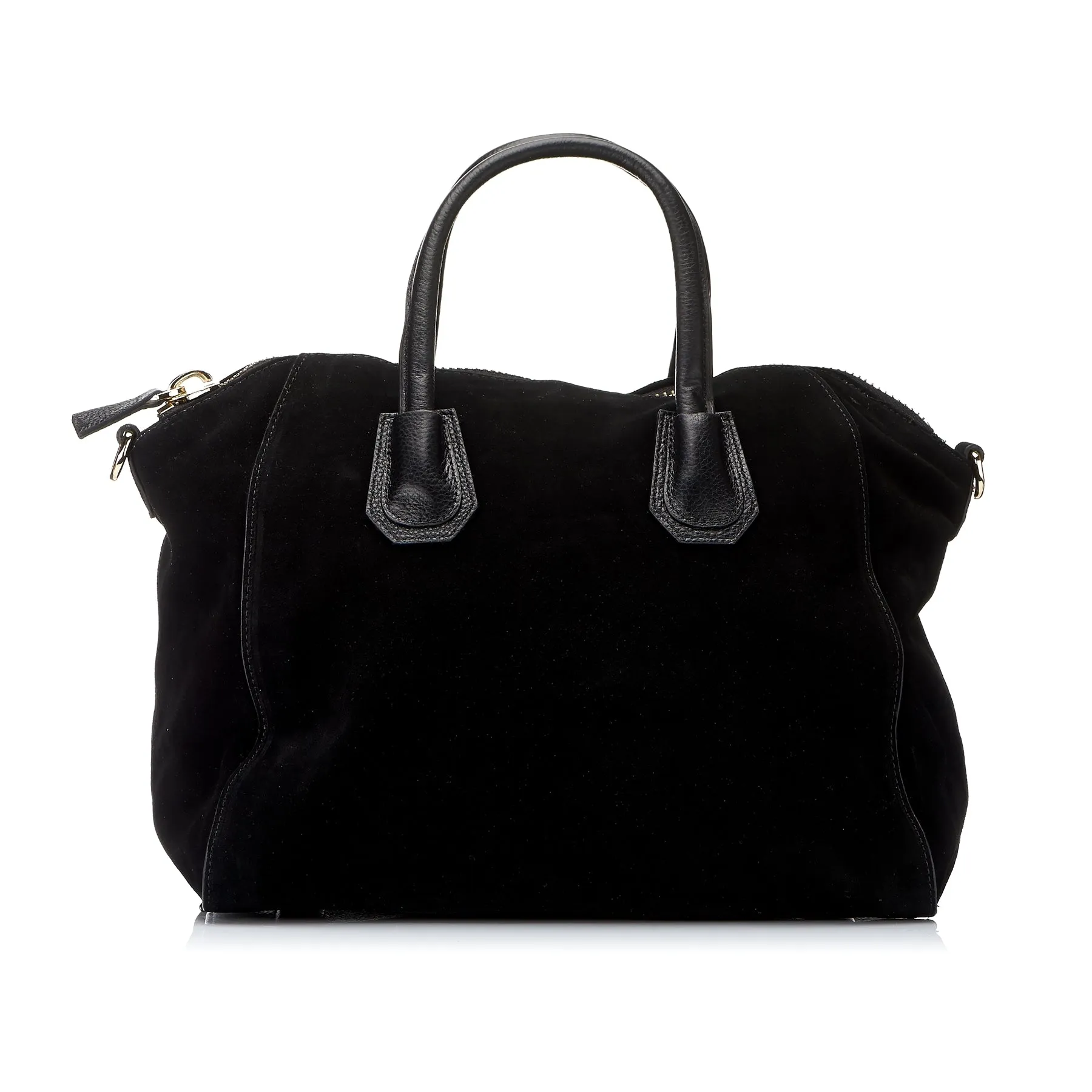 ST IVES - Black Genuine Suede Leather Handbag