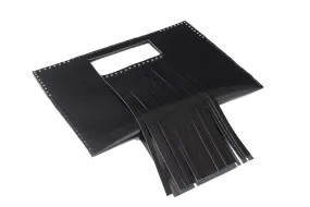 The Fringe Black Clutch Bag