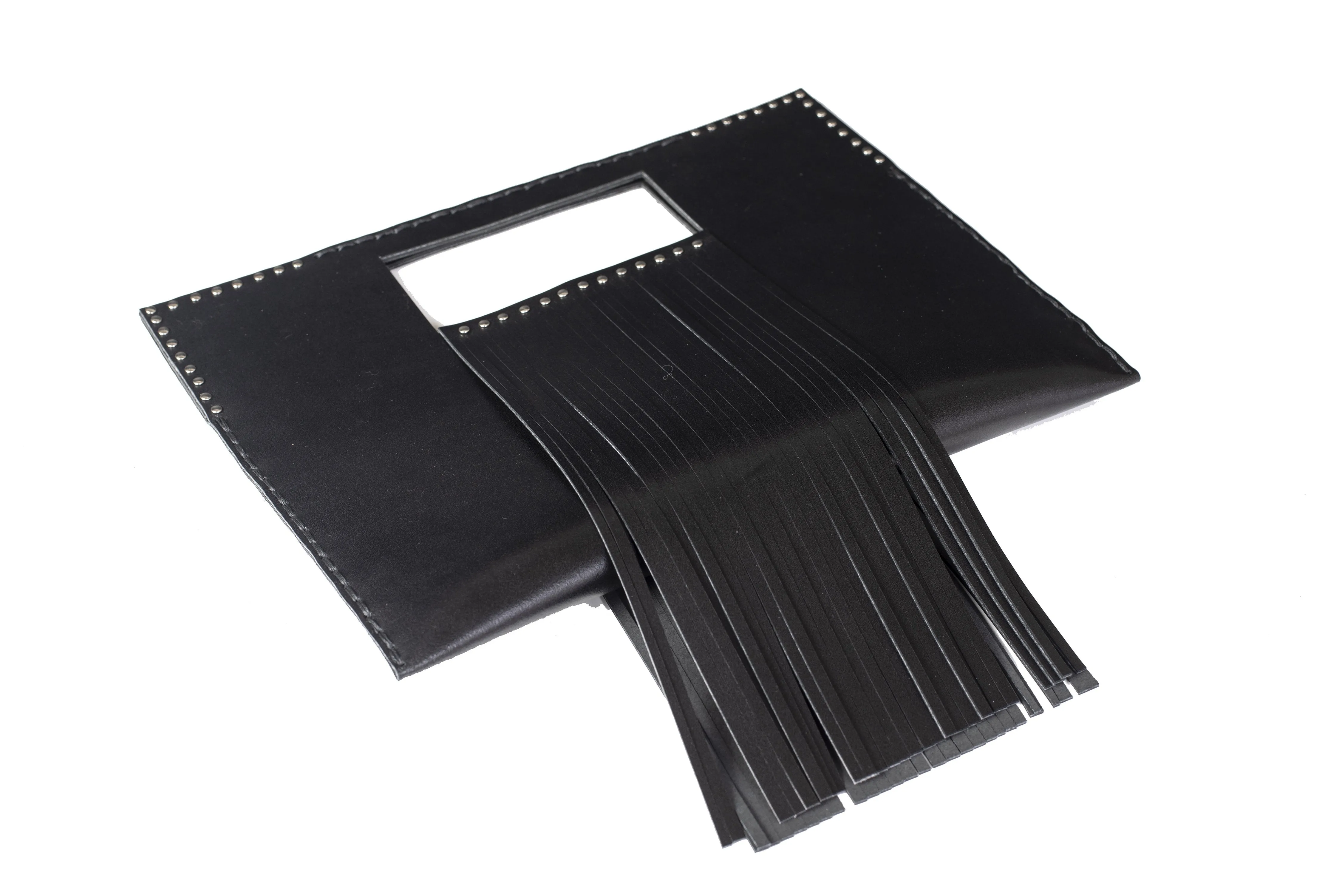 The Fringe Black Clutch Bag