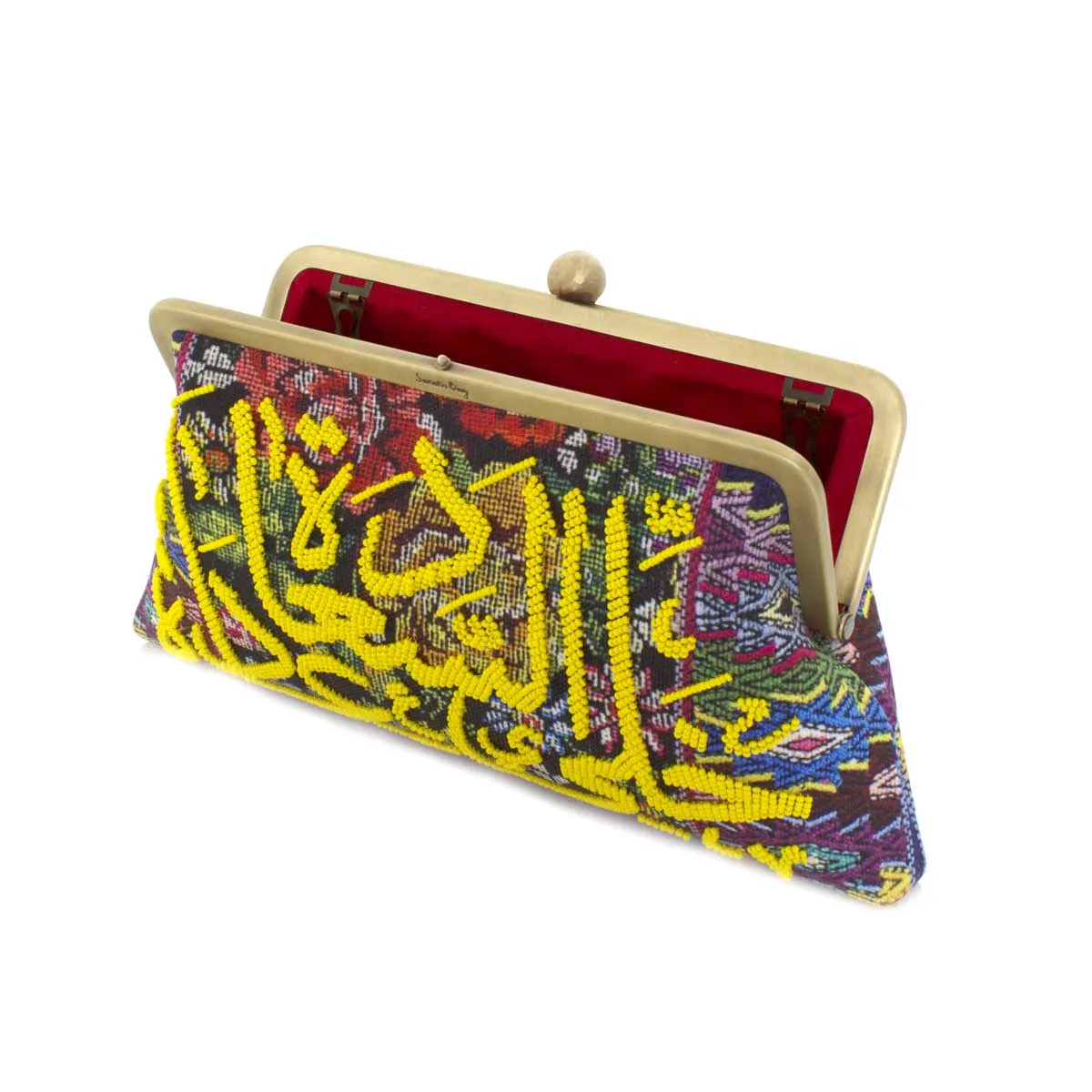 YELLOW CALLIGRAPHY ON FLORAL CLASSIC BAG