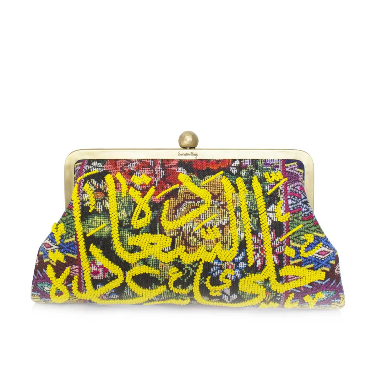 YELLOW CALLIGRAPHY ON FLORAL CLASSIC BAG