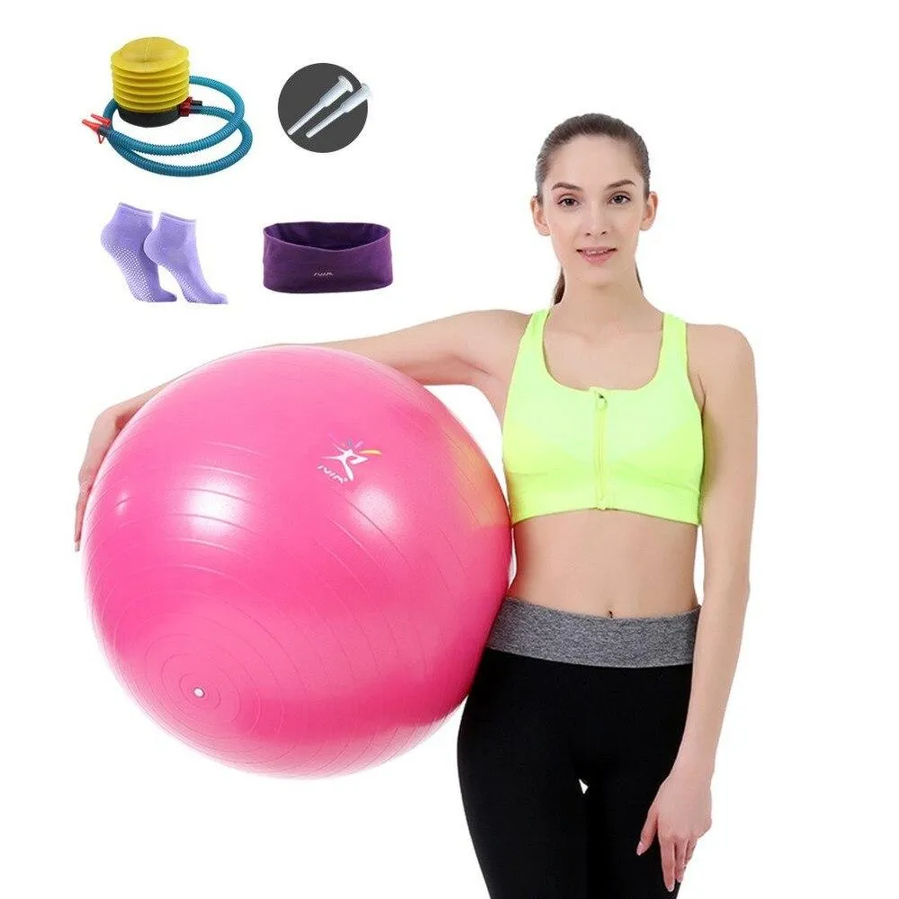Yoga Ball 65cm PVC Anti-Burst Utility Balance Ball Yoga Pilates Bodybuilding Home Fitness Yoga Core Ball